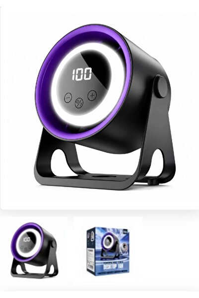 DIGERUI Şarjlı Mini Vantilatör YK Design K6 Işıklı Masaüstü Duvar Askı Tipi 5...
