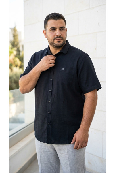 ANNEX Large Size Cotton Short Sleeve Men's Shirt