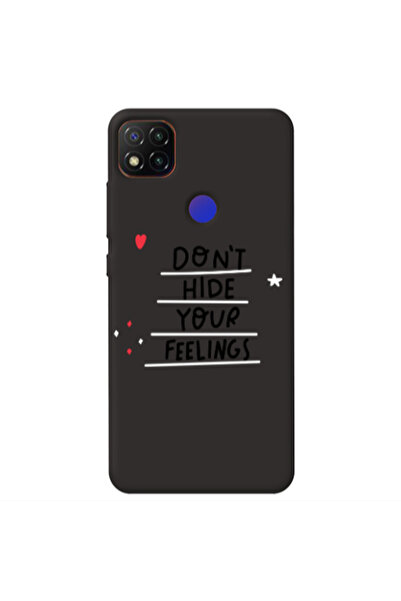 Other Xiaomi Redmi 9c Dont Hide Your Feelings Black Colored Silicone TPU Θήκη