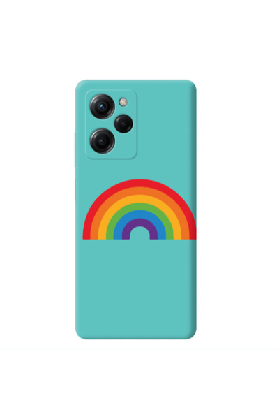 Other Xiaomi Poco X5 Pro Rainbow Mini Turquoise Colored Silicone TPU Θήκη