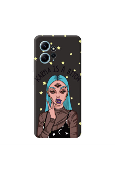 Other Xiaomi Redmi Note 12 4G Karma is a bitch Black Colored Silicone TPU Θήκη
