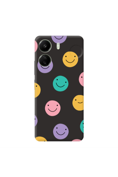 Other Xiaomi Redmi 13C Colorful smiles Black Colored Silicone TPU Θήκη