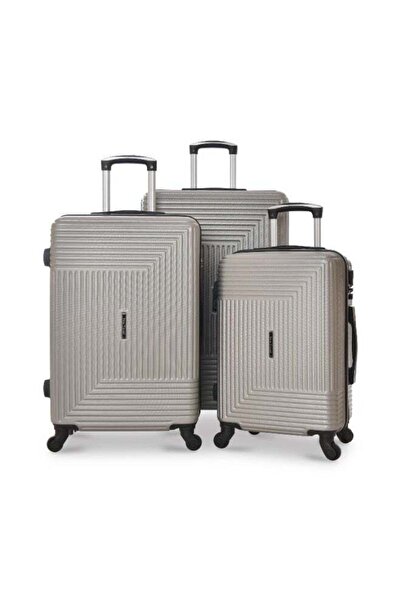 New Travel 3-Piece Wheeled Trolley Luggage Set, Hard Shell ABS, 360° Spinner ...