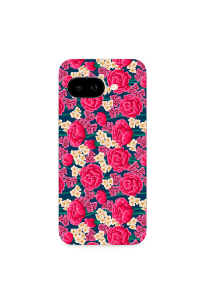 Other Google PIXEL 9A Red and pink Flowers Transparent Silicone TPU Θήκη
