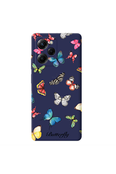Other Xiaomi Poco X5 Pro Mixed Butterflys Dark blue Colored Silicone TPU Θήκη