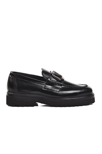 Aspor Black Opening Men's Loafer Shoes Premium