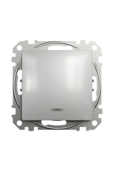 OEM Întrerupător simplu Schneider Sedna Design, cu lumină, aluminiu