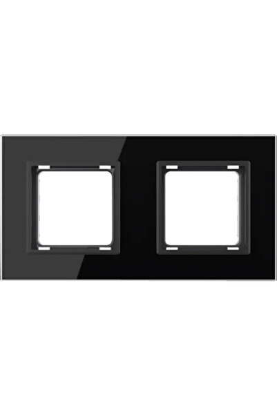 OEM Livolo 2-way switch frame, horizontal mounting, black