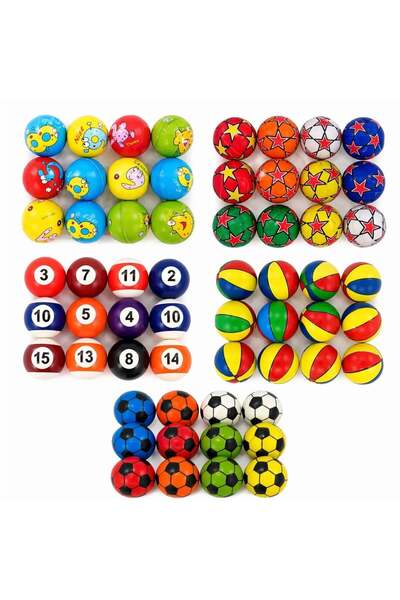 CASA JOY Bile de spumă 9 cm, Diverse modele, 12 bucăți/set, En-gros