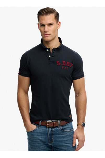 SUPERDRY Lacivert Erkek Nakışlı Polo T-Shirt