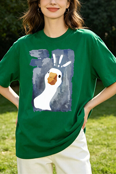 Fleck Womens T Shirts Duck Art Print Casual Loose Fit Summer Top Trendy Anima...