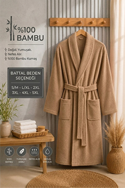 VENTİ VENTİSCA Terry 100% bambusov šal, veliki mekani unisex kućni ogrtač