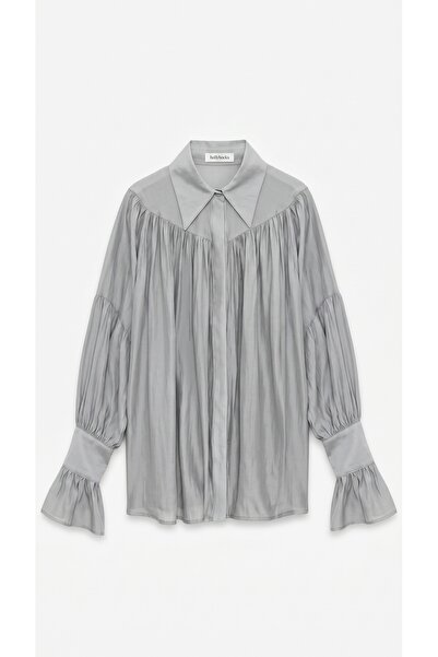 NAVY Oversized Shirt with Drawstring and Sleeve Detail