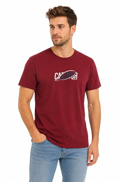 Cazador Men's T-Shirt 44810 Bordo