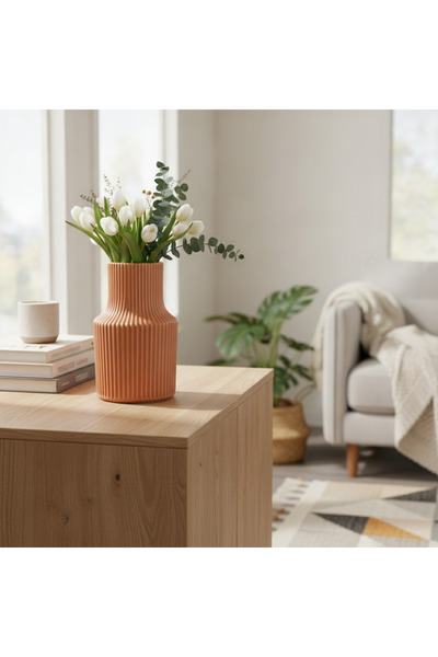 OEM Vază Ceramica Portocalie 15 cm