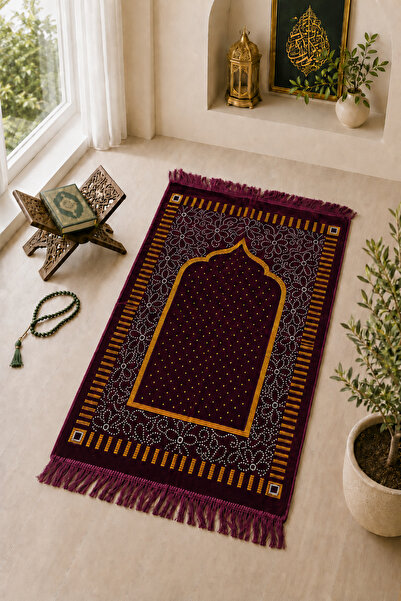 Bella Home Uludağ Spiegel Premium Velvet Prayer Rug – Luxurious, Stylish, and...