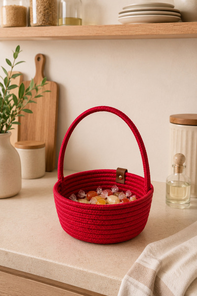 MaVaux Candya Handmade Rope Multi-Purpose Guest Candy Basket, Gift Basket, We...