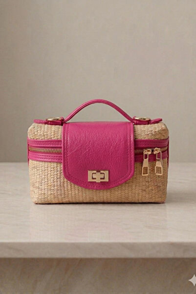 Gebiç Women's Bag with Straw Detail, Shoulder and Hand Bag