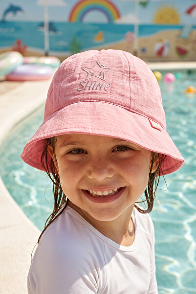 REMSA Girl Child 1-4 Years Old Sim Detail Bucket Hat 05-285 Pudra03
