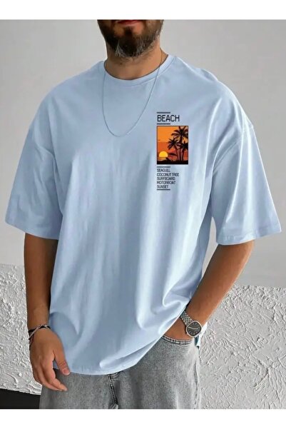 NIGRUM PARDUS New Season Sunset at the Beach Printed 100% Cotton Large Size O...