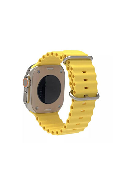 klgo Λουράκι Ocean Wave Σιλικόνης Κίτρινο (Apple Watch 44/45/46mm/Ultra 49mm)