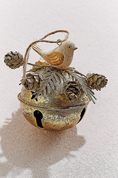 Paşabahçe Jingle Bird Metal Zil Gold, Decorative Artificial Bouquet, Stylish ...