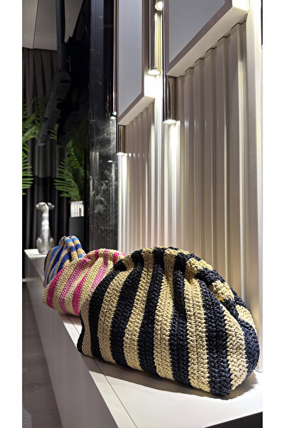 WOMANBAG Handmade Burslu Straw Clutch Bag (33X20Cm)
