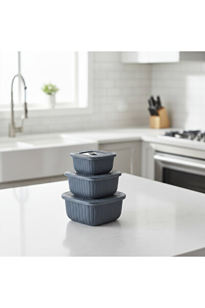 Matiate Home Set of 3 Linea Storage Containers Square