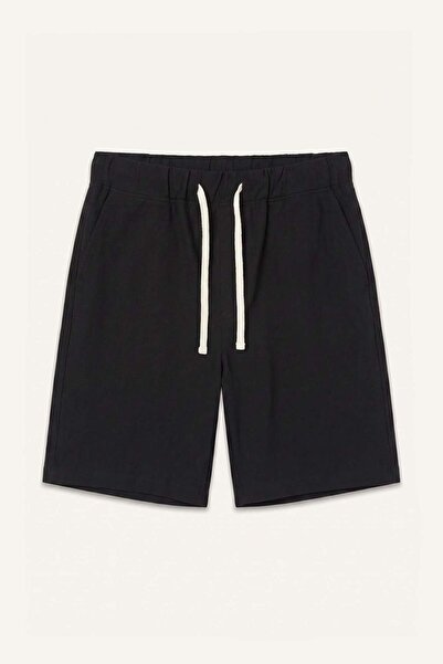 DeFacto Relax Fit Elastic Waist Open Black Bermuda Shorts H8820Ax26Sm