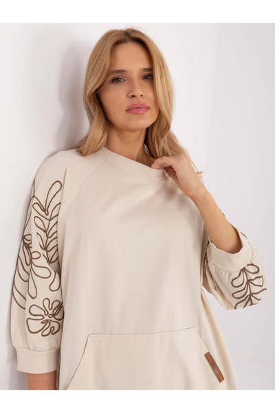 Factory Price Γυναικείο φούτερ σε μπεζ χρώμα