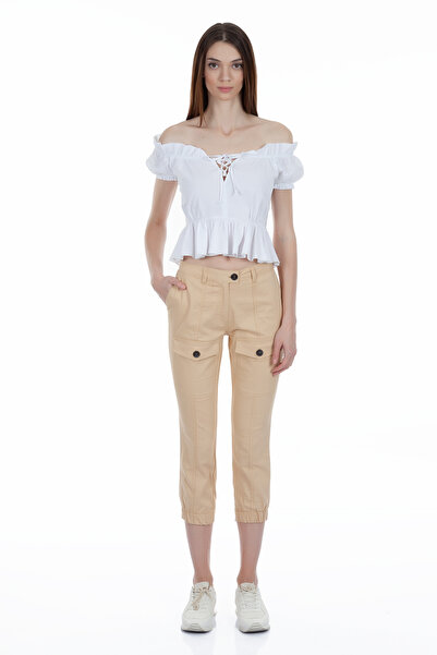 FIRST STYLE Turkish Women's Beige Trousers