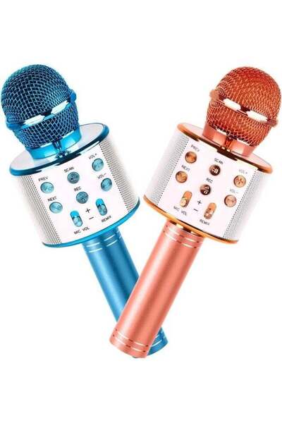 ELTRAZONE 2-Pack Kids Karaoke Microphones - Portable Bluetooth Singing Toys f...