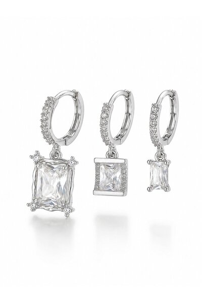 serelya Silver Color Zircon Stone Women's Earrings