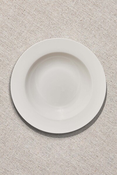 Paşabahçe Blank 2 White Porcelain Deep Plate, Tableware Accessory, 1 Piece