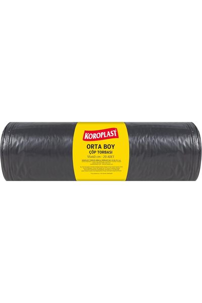 Yıldızan Economical Industrial Medium Black Garbage Bags 20-Pack 55X60 Cm, Te...