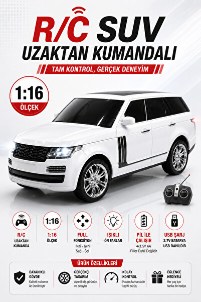NeoThings Şarjlı R/C Kumandalı Led Farlı Range Rover 21 Cm Oyuncak Araba Çok ...