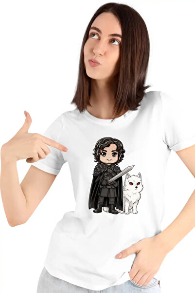 OEM Μπλουζάκι Game of Thrones Τζον Σνόου Λύκος Φάντασμα