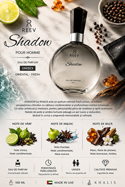 KHALIS Parfum Arabesc Unisex Shadow by Reev 100 ml – Oriental Fresh Premium F...