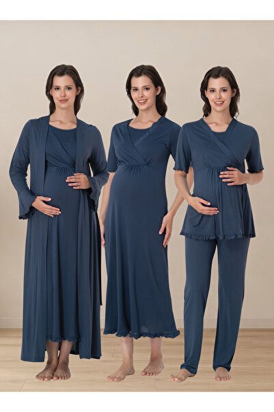 ByLohusa Comfortable Cut Maternity Set with Breastfeeding Features Effortt - ...