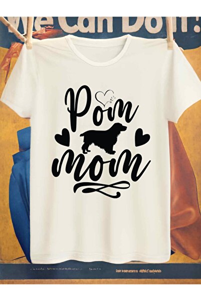 2mcup تي شيرت رجالي بطبعة "Pom Mom" مضحكة - مقاس كبير، أبيض، بأكمام قصيرة ويا...