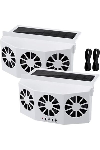 Generic Solar Powered Car Exhaust Fan with 3 Cooling Fans, 4500 RPM Solar Car...