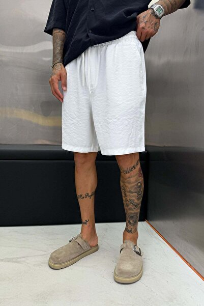 NOMARC White Modal Fabric Oversize Shorts