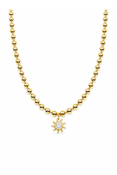 Rossetto Atelier Gold Stone Sun Ball Necklace