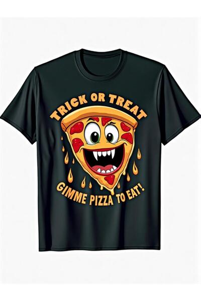 STITCHLY تي شيرت رجالي مضحك بطبعة "Trick or Treat Give Me Pizza" - زي هالوين ...