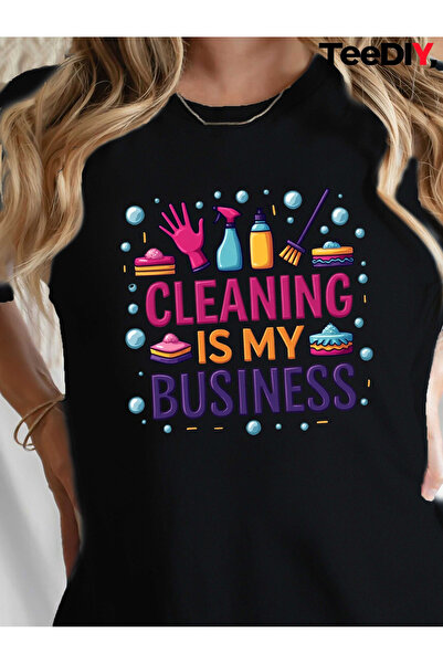 BASEPULSE تي شيرت نسائي بتصميم "Is My Business Maid" مع رموز الفقاعات والتنظي...