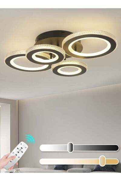Generic YATAI LIGHTING 3-Color Round LED Ceiling Light Fixture, Modern Black ...
