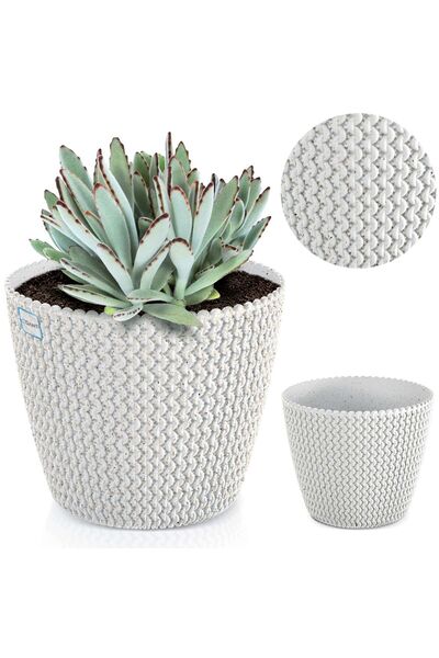 EDANTI Husă ghiveci plante de interior 21,8 cm pentru masă, pervaz, albă
