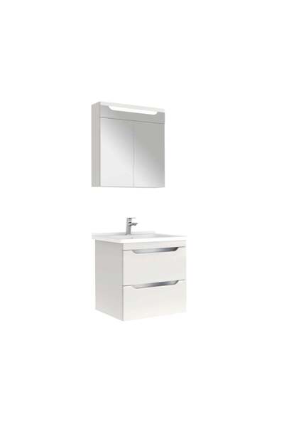KALE Casilla 65 Cm Satin Gri Banyo Dolabı Takımı (Ayna Dolabı)