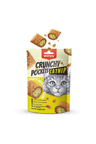 Wanpy Crunchy Pockets Catnipli ve Tavuklu Kedi Ödül Maması 60 gr