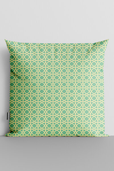 TicaretJet Geometric Shapes Double Side Digital Printed Pillow Throw Pillow C...